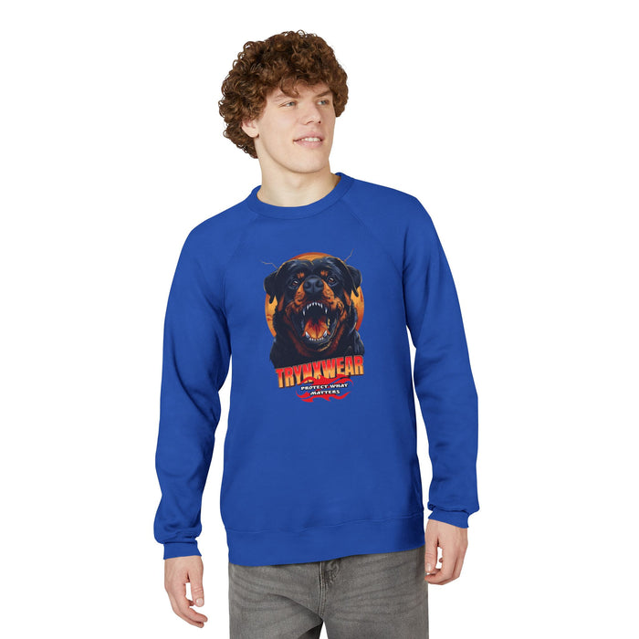 TrynxWear Rottweiler Retro Graphic Sweatshirt Fierce Dog Crewneck
