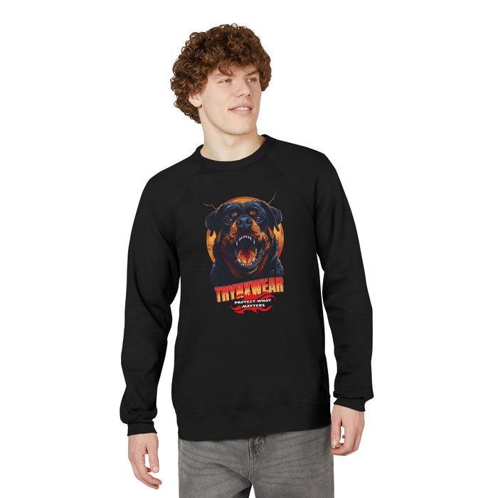 TrynxWear Rottweiler Retro Graphic Sweatshirt Fierce Dog Crewneck