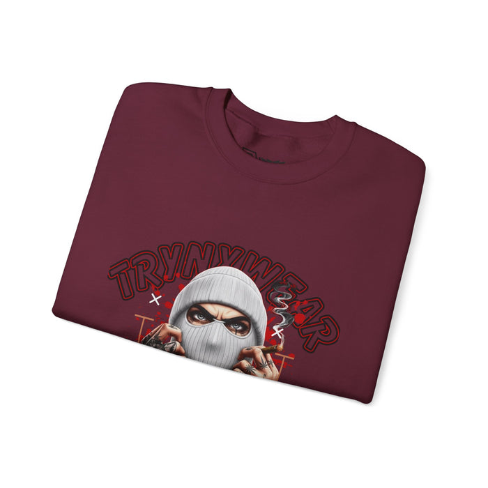 TrynxWear Crewneck Sweatshirt Masked Skull Streetwear Graphic