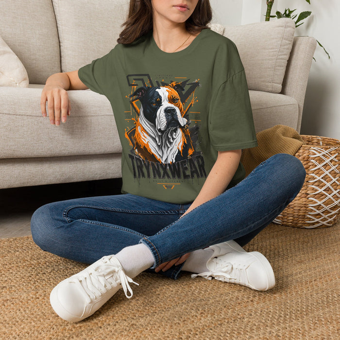 TrynxWear Boxer Dog Graphic T-Shirt Bold Urban Pet Portrait Tee