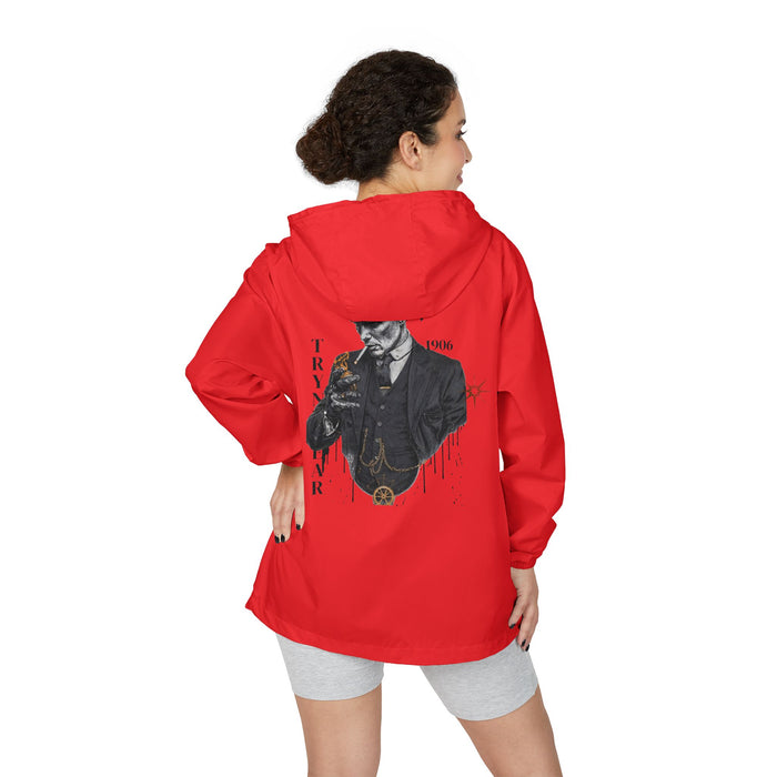 TrynxWear Windbreaker Jacket Vintage Cowboy Noir Graphic Full-Zip Hooded