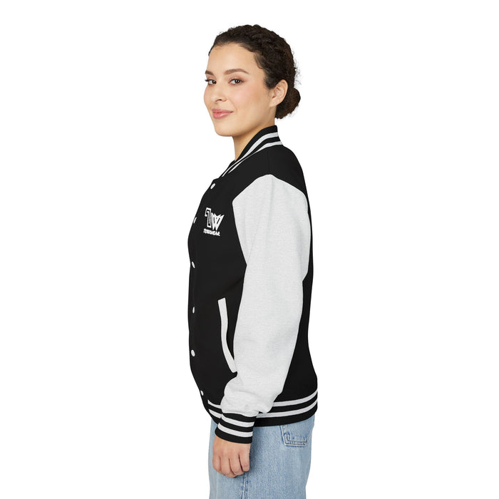 TrynxWear Red & White Varsity Jacket with Winged Logo Letterman Jacket