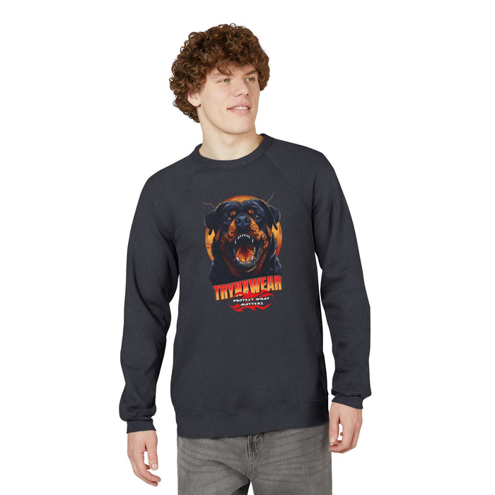 TrynxWear Rottweiler Retro Graphic Sweatshirt Fierce Dog Crewneck
