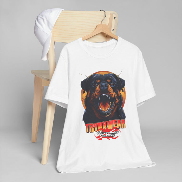 TrynxWear Rottweiler Rage Graphic T-Shirt Fierce Dog Illustration Tee