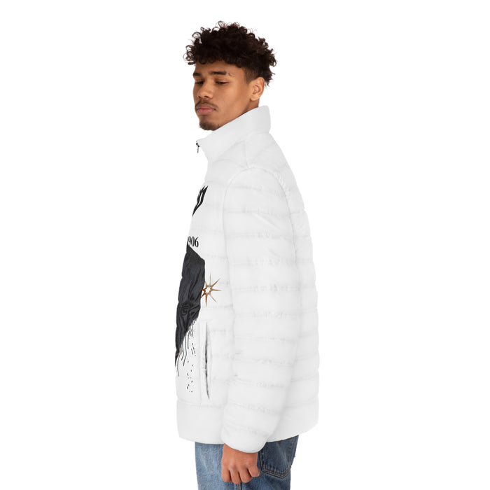 TrynxWear Men’s Graphic Puffer Jacket Vintage Gentleman Skull Design