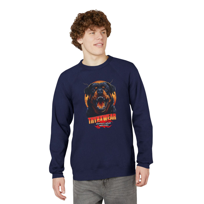 TrynxWear Rottweiler Retro Graphic Sweatshirt Fierce Dog Crewneck