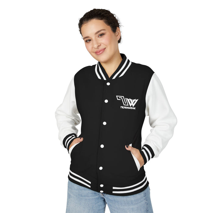 TrynxWear Red & White Varsity Jacket with Winged Logo Letterman Jacket