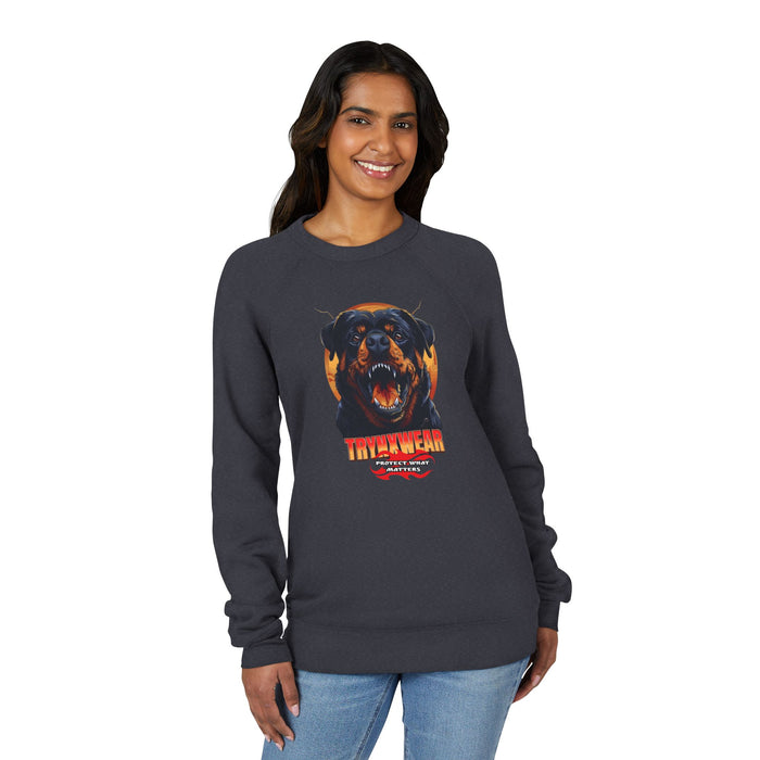 TrynxWear Rottweiler Retro Graphic Sweatshirt Fierce Dog Crewneck