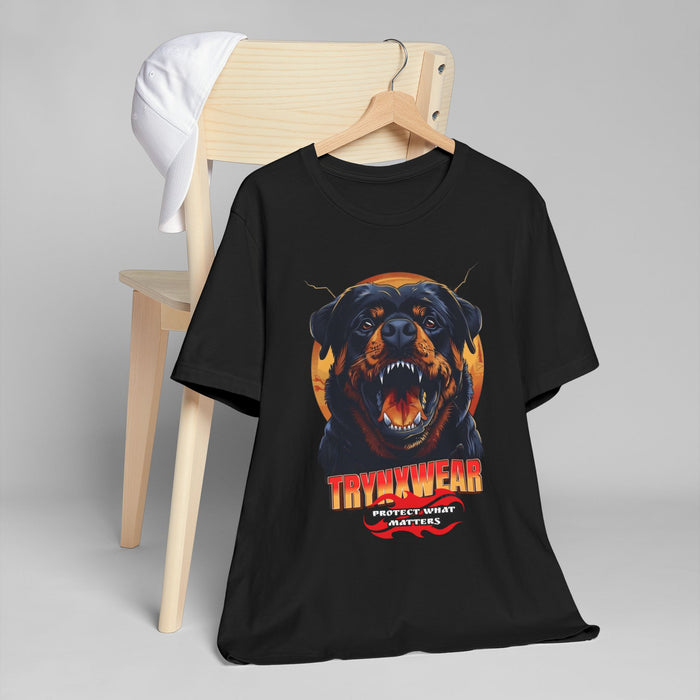 TrynxWear Rottweiler Rage Graphic T-Shirt Fierce Dog Illustration Tee