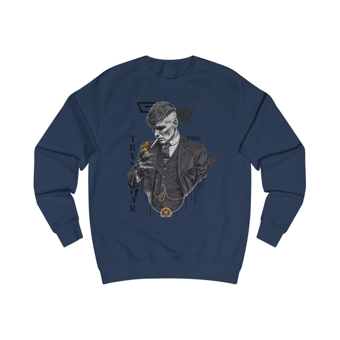 TrynxWear Peaky Blinders Inspired Gentleman Sweatshirt Vintage Mobster Portrait