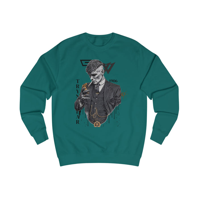 TrynxWear Peaky Blinders Inspired Gentleman Sweatshirt Vintage Mobster Portrait
