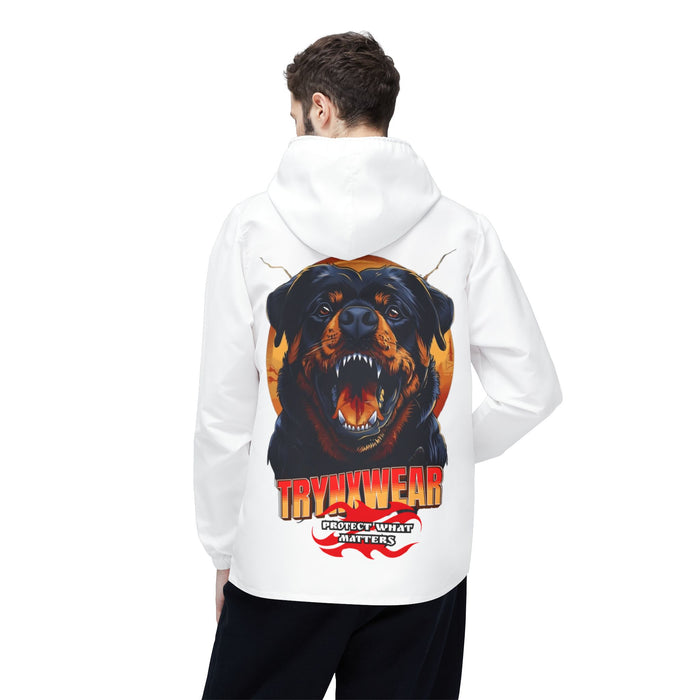 TrynxWear Rottweiler Graphic Windbreaker Jacket Bold Dog Design