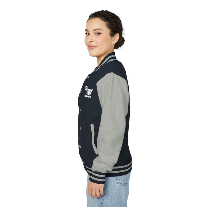 TrynxWear Red & White Varsity Jacket with Winged Logo Letterman Jacket