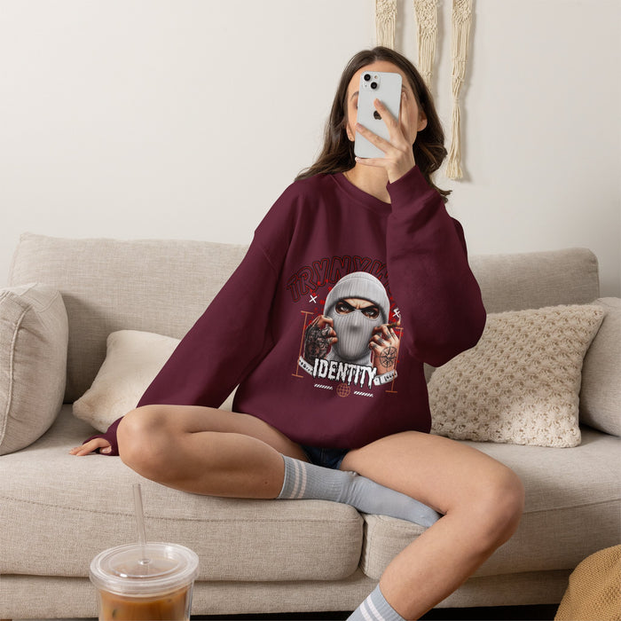 TrynxWear Crewneck Sweatshirt Masked Skull Streetwear Graphic