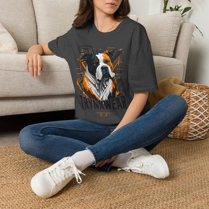 TrynxWear Boxer Dog Graphic T-Shirt Bold Urban Pet Portrait Tee