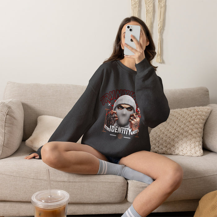 TrynxWear Crewneck Sweatshirt Masked Skull Streetwear Graphic