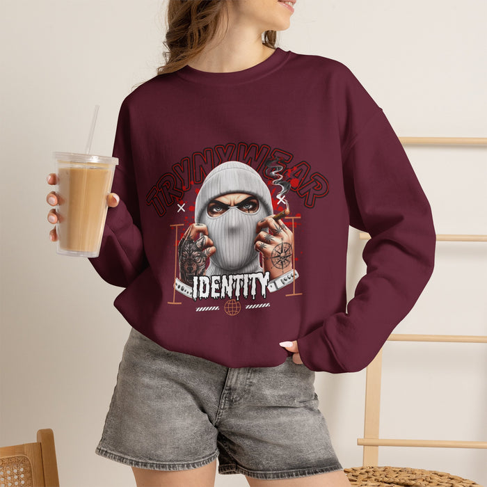 TrynxWear Crewneck Sweatshirt Masked Skull Streetwear Graphic
