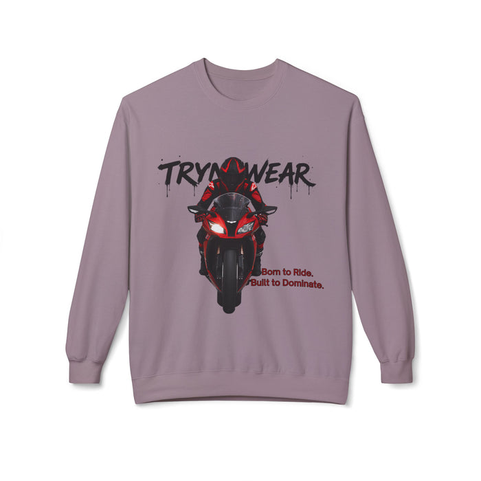 TrynxWear Motorcycle Crewneck Sweatshirt "Born to Ride, Built to Dominate"