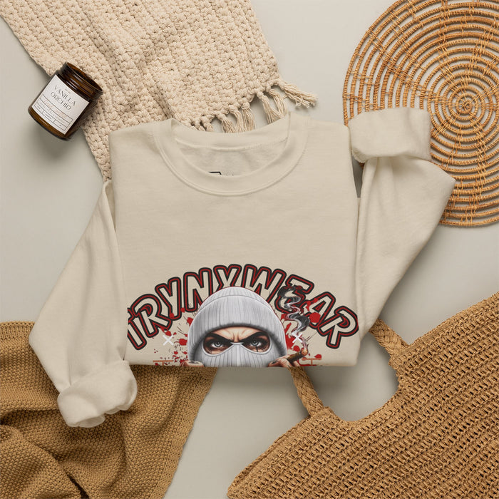 TrynxWear Crewneck Sweatshirt Masked Skull Streetwear Graphic