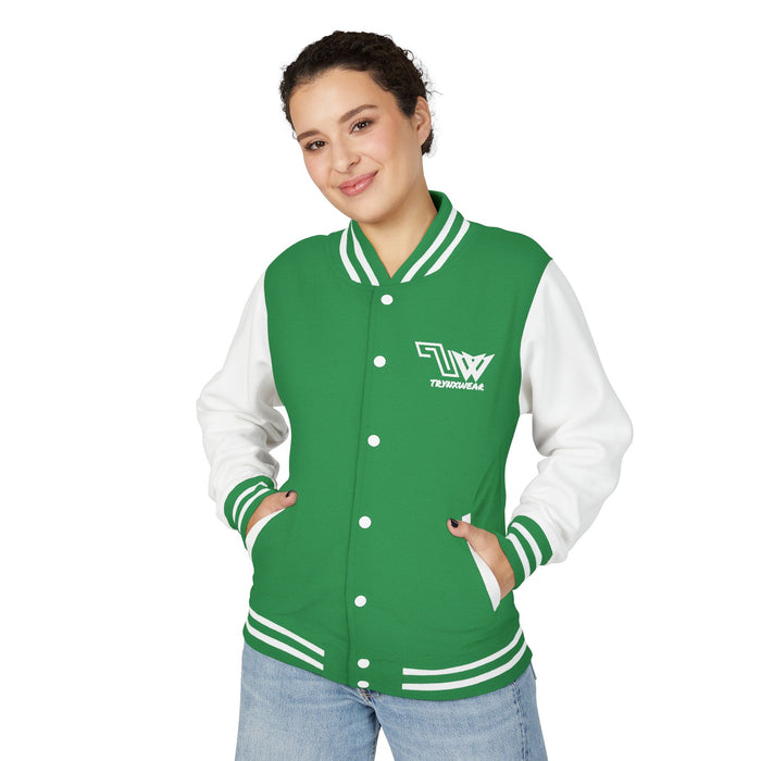 TrynxWear Red & White Varsity Jacket with Winged Logo Letterman Jacket