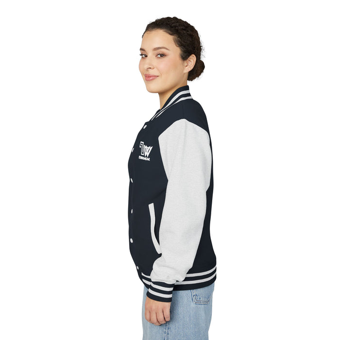 TrynxWear Red & White Varsity Jacket with Winged Logo Letterman Jacket