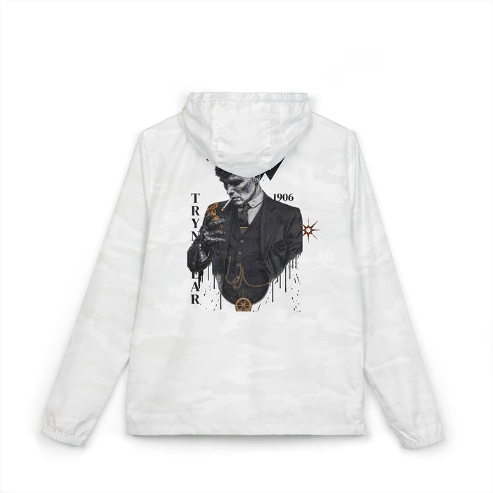 TrynxWear Windbreaker Jacket Vintage Cowboy Noir Graphic Full-Zip Hooded