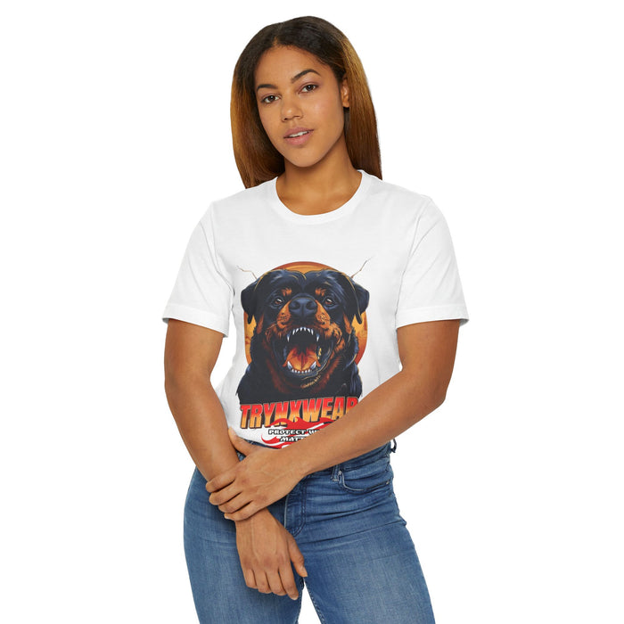 TrynxWear Rottweiler Rage Graphic T-Shirt Fierce Dog Illustration Tee
