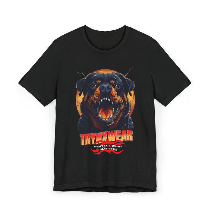 TrynxWear Rottweiler Rage Graphic T-Shirt Fierce Dog Illustration Tee