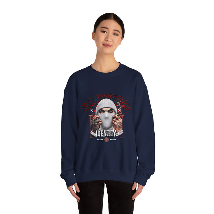 TrynxWear Crewneck Sweatshirt Masked Skull Streetwear Graphic