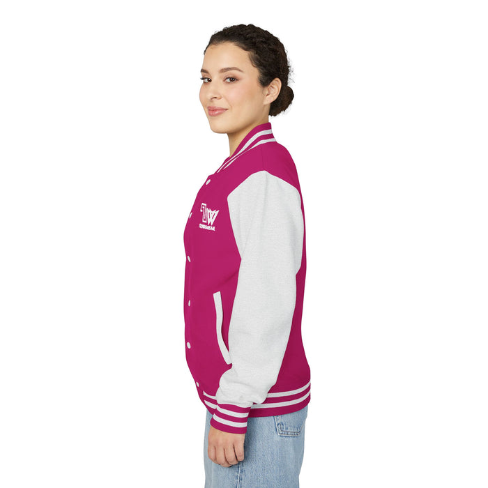 TrynxWear Red & White Varsity Jacket with Winged Logo Letterman Jacket