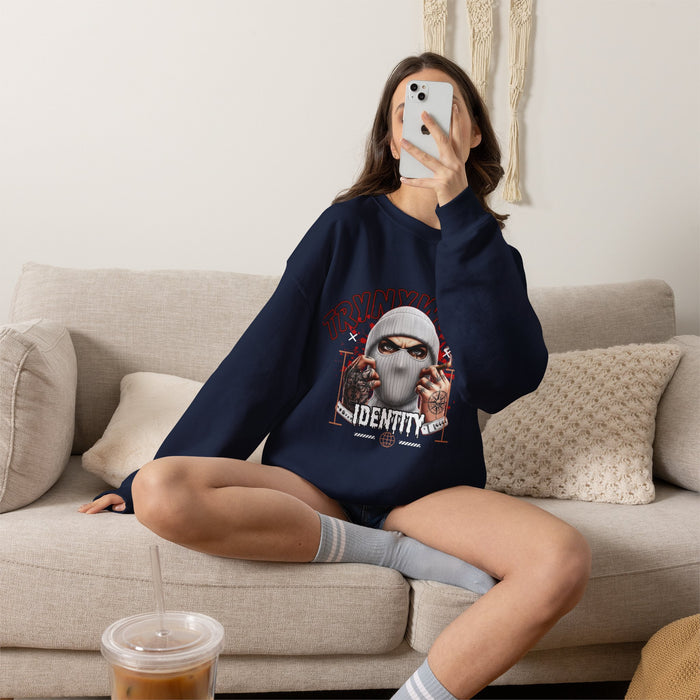 TrynxWear Crewneck Sweatshirt Masked Skull Streetwear Graphic