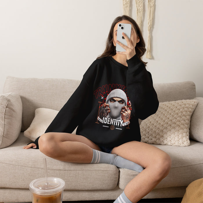 TrynxWear Crewneck Sweatshirt Masked Skull Streetwear Graphic