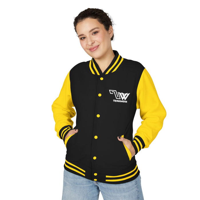 TrynxWear Red & White Varsity Jacket with Winged Logo Letterman Jacket