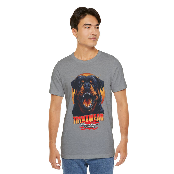 TrynxWear Rottweiler Rage Graphic T-Shirt Fierce Dog Illustration Tee