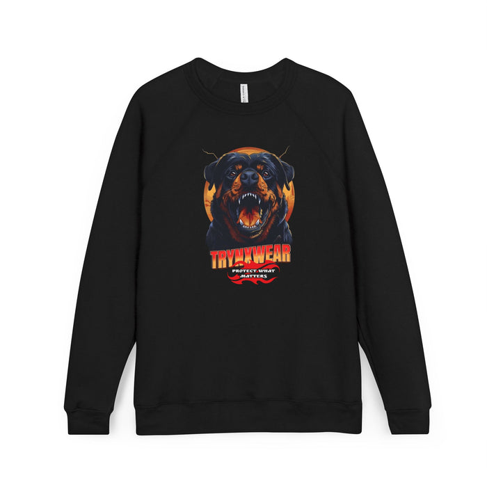 TrynxWear Rottweiler Retro Graphic Sweatshirt Fierce Dog Crewneck